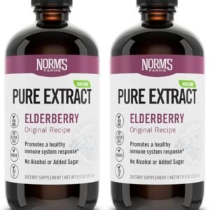 Norm's Farms American Elderberry Extract - Pure Concentrate for Immune Support Made with Berries - Vegan, Gluten Free, Non-GMO - 2 8 Oz. Bottles