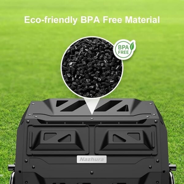 Compost Tumbler Bin Composter Dual Chamber 43 Gallon (Bundled with Pearson's Gardening Gloves) - Image 4