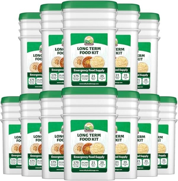 180 days Long Term Food Supply Kit | 75g+ Daily Protein & 1,800+ Calories Per Day | Premium Survival Food 25 Year Shelf Life | Prepper Supplies Freeze Dried Meals