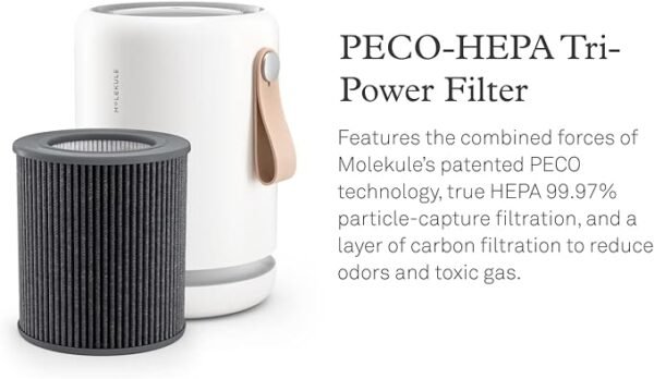 Molekule Air Mini+ | Air Purifier for Small Home Rooms up to 250 sq. ft. with PECO-HEPA Tri-Power Filter for Mold, Smoke, Dust, Bacteria, Viruses & Pollutants for Clean Air - White, Alexa-Compatible - Image 4