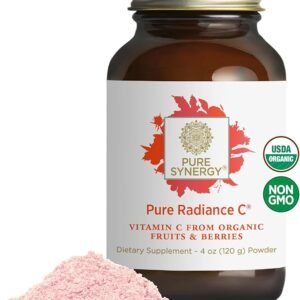 Pure Synergy Pure Radiance C | Organic Vitamin C Powder | 100% Natural, Whole Food, Non-GMO Supplement with Camu Camu Extract | for Immune and Collagen Support (4 oz Powder)