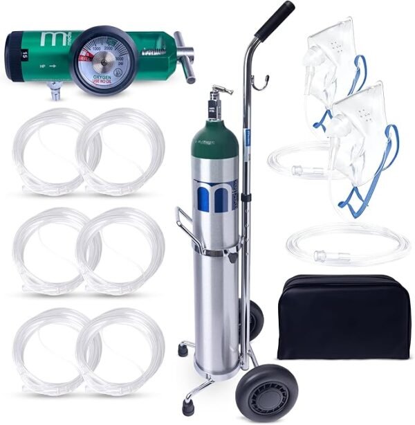 Oxygen Tank Complete Set - USA Made | 682 Liter Capacity - Standard Size Kit