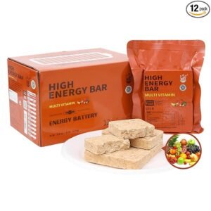 Emergency Food Ration Bars, Multi Vitamin Flavor Survival Tabs Supply for Outdoor Camping Emergency Snowstorm Earthquake Disaster Preparedness Kit With Long Self Life 12 Count，Multi Vitamins