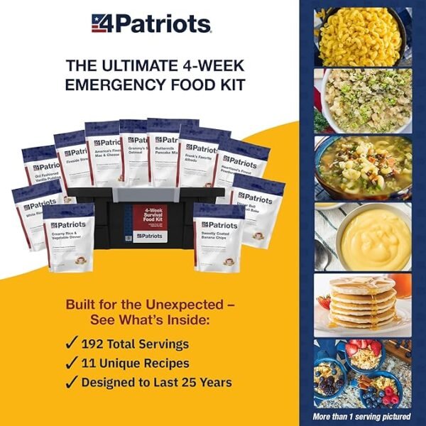4Patriots 4-Week Survival Food Kit: Emergency Food Supply Designed to Last 25 Years, 192 Servings - Image 2