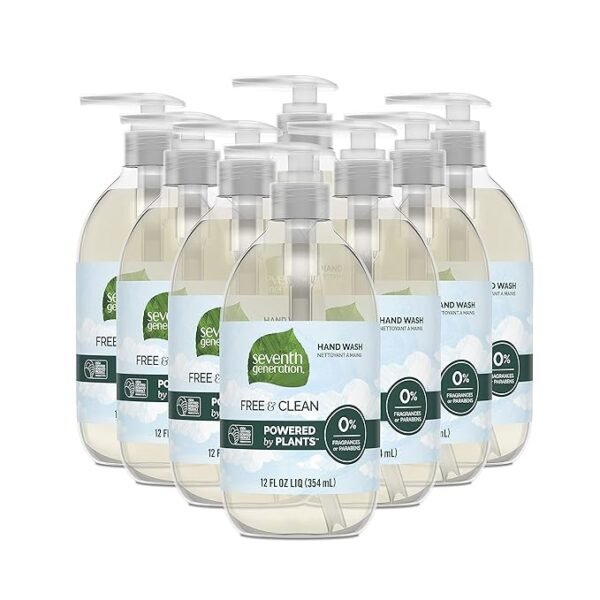 Seventh Generation Liquid Hand Soap Fragrance Free Free & Clean Unscented Hand Soap 12 Fl.oz, Pack of 8