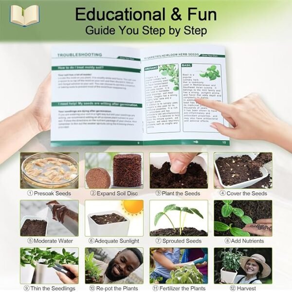 Herb Garden Kit Indoor Herb Garden Starter Kit - 10 Variety Herbs Kitchen Window Herb Garden Planter Indoor & Outdoor Growing Kit for Windowsill Countertop - Unique Gardening Gift for Women Men - Image 4